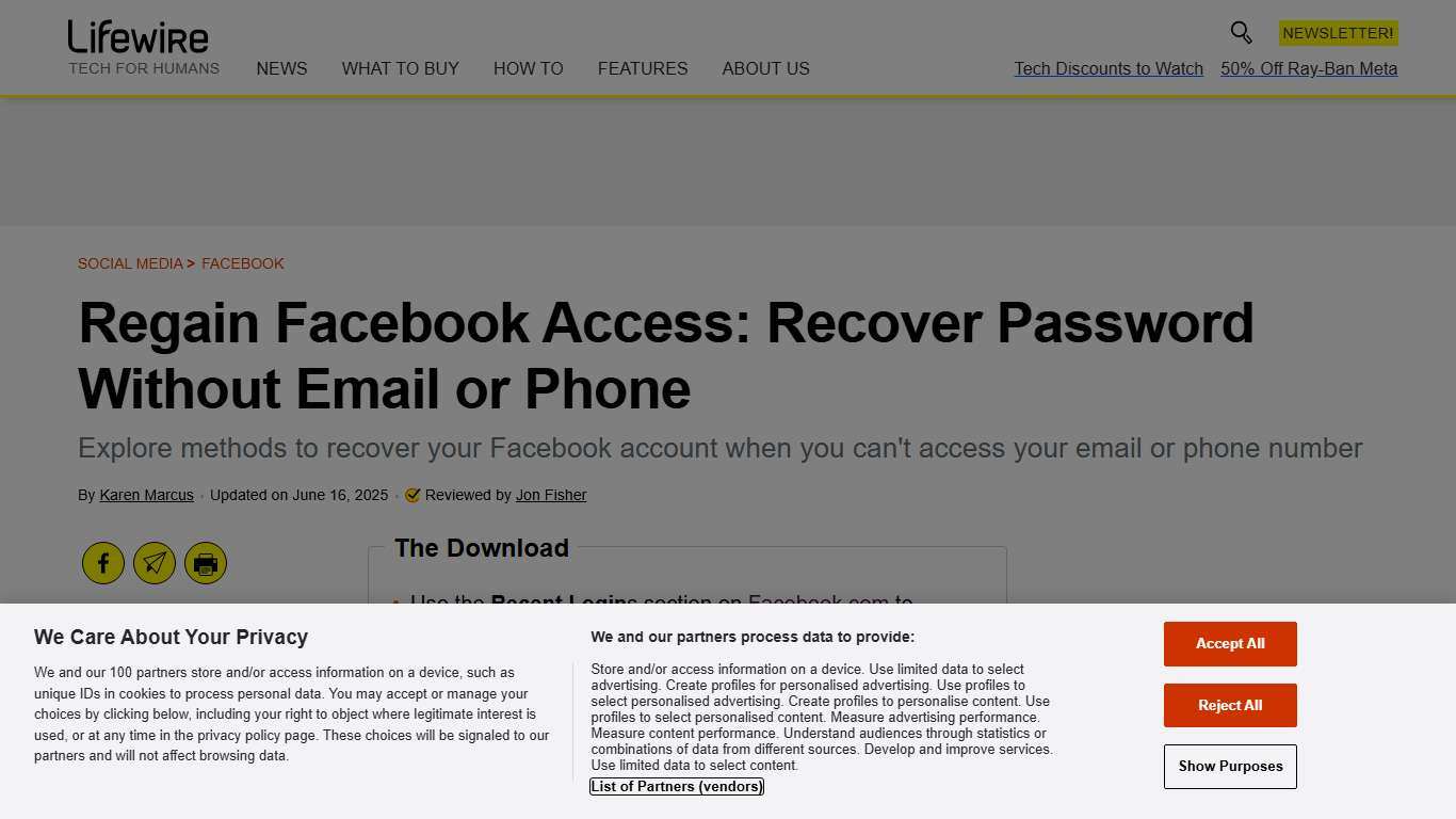 How to Recover Your Facebook Password Without Email or Phone Number