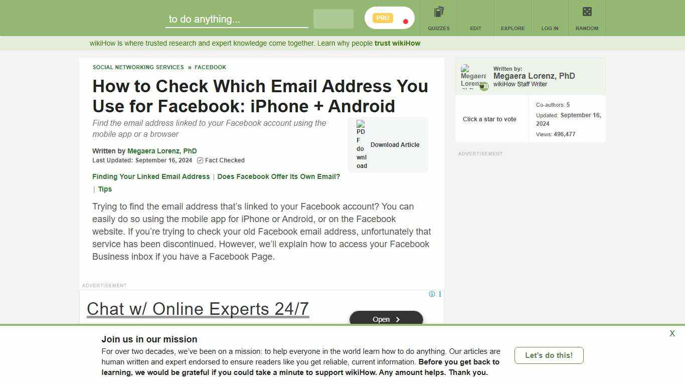 Find the Email Address for Your Facebook Account: Mobile App